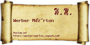 Werber Márton névjegykártya