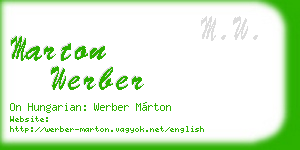 marton werber business card